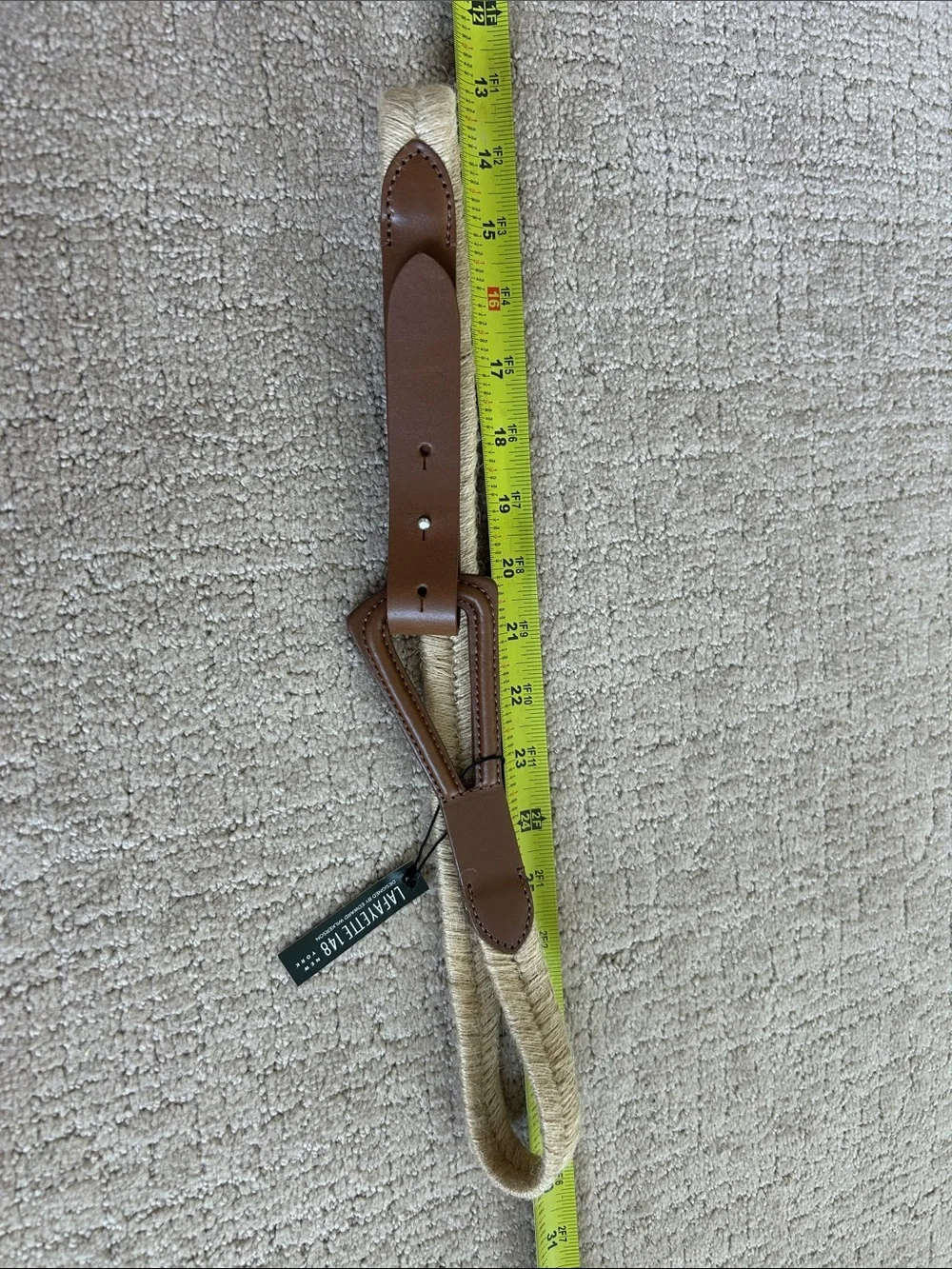 Lafayette 148 New York Natural and Brown Braided Raffia Belt